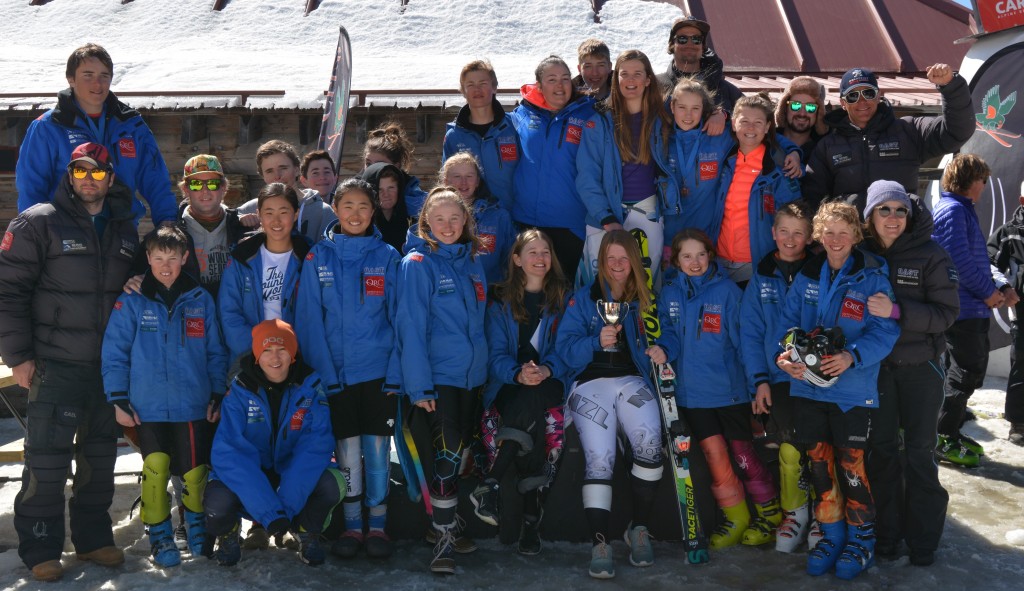 Alpine ski team action